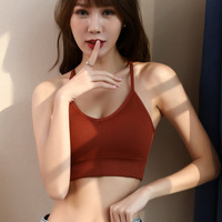 Biustonosz sportowy s kobiety pasek krzyżowy bielizna z pięknym tyłem Sexy Push Up Running joga Fitness Sport biustonosz sportowy Top biustonosz oddychająca szybkie suche siłownia Top 5